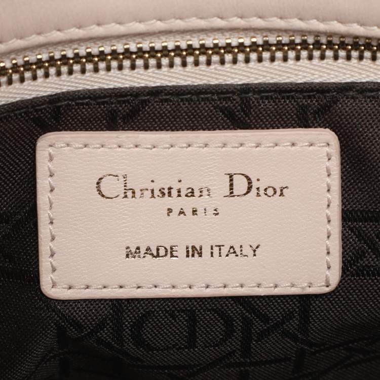 Pre Owned Dior Beige Cannage Leather Small Lady Dior My ABCDior Tote