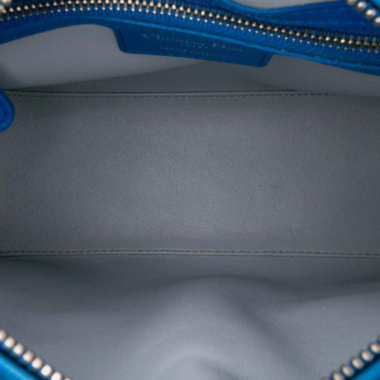 Pre Owned Dior Blue Medium Lambskin Cannage Lady Dior