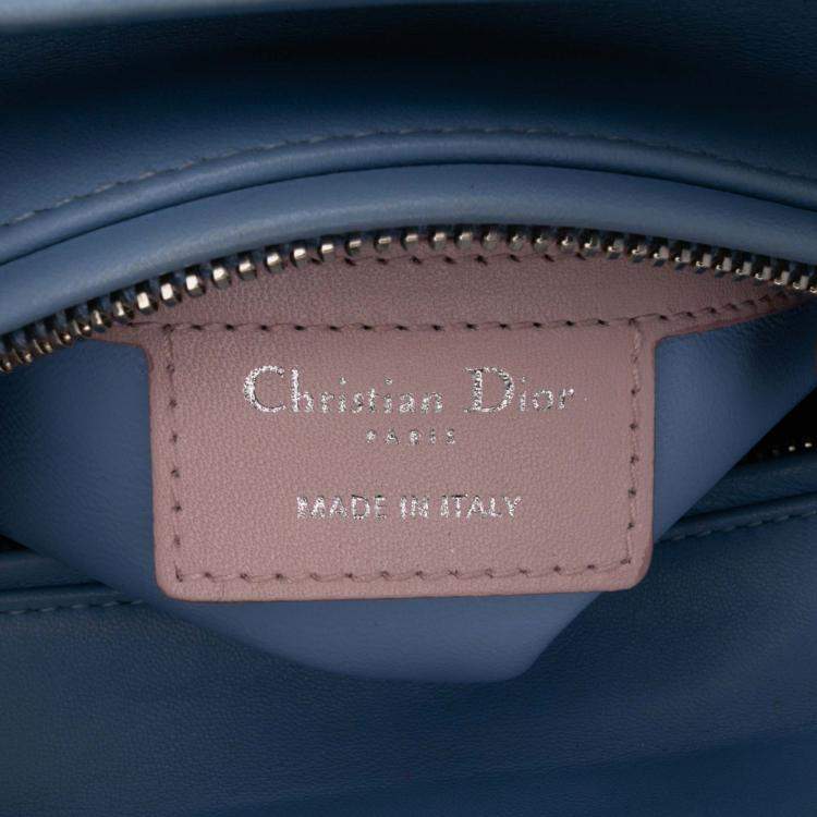 Pre Owned Dior Red Medium Tricolor Lambskin Cannage Lady Dior