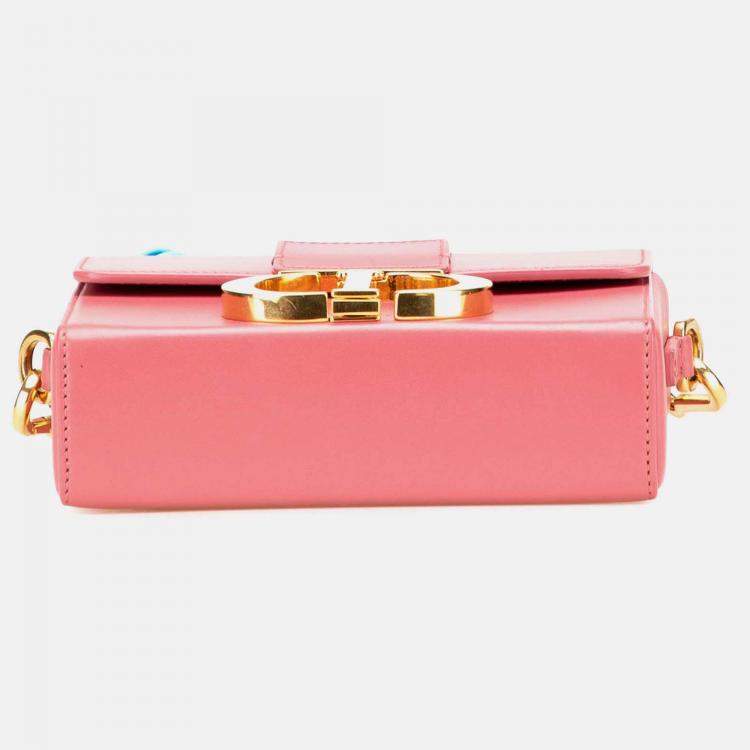 Pre Owned Dior Pink Micro Smooth Calfskin 30 Montaigne Flap