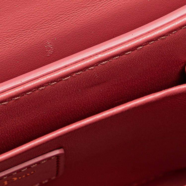 Pre Owned Dior Pink Micro Smooth Calfskin 30 Montaigne Flap