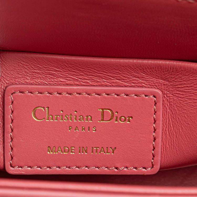 Pre Owned Dior Pink Micro Smooth Calfskin 30 Montaigne Flap