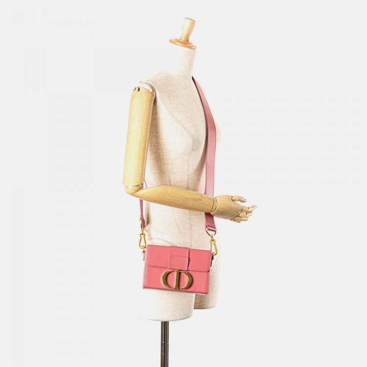Pre Owned Dior Pink Micro Smooth Calfskin 30 Montaigne Flap