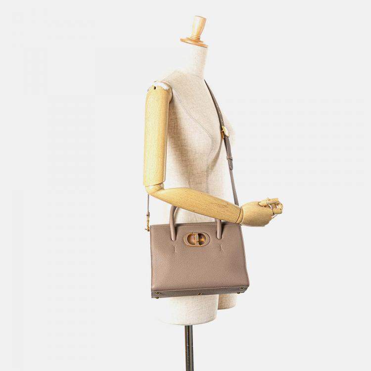 Pre Owned Dior Beige Medium Grained Calfskin Saint Honore Bag