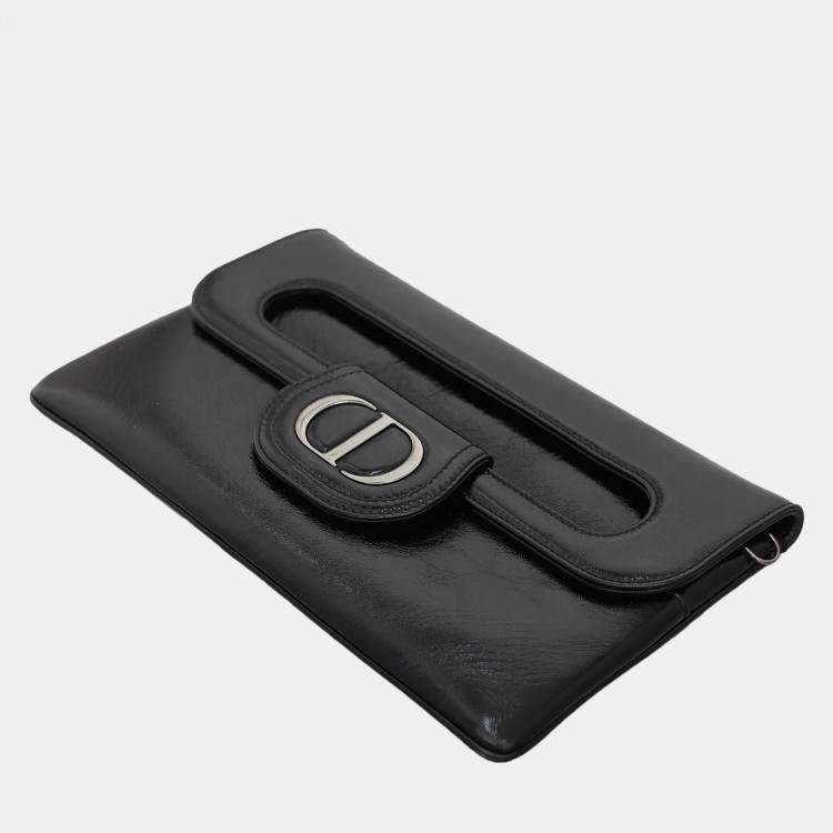 Pre Owned Dior Medium DiorDouble Chain Black Crossbody Bag
