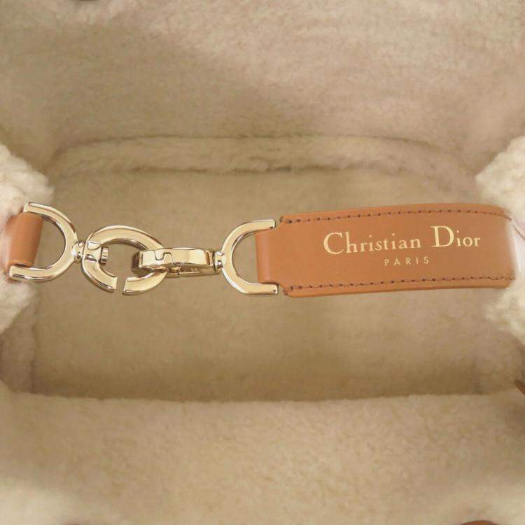 Pre Owned Dior Toujours Medium Brown Mouton Top Handle Bag