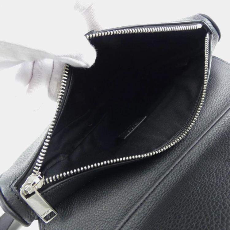 Pre Owned Christian Dior Saddle Black Leather Handbag