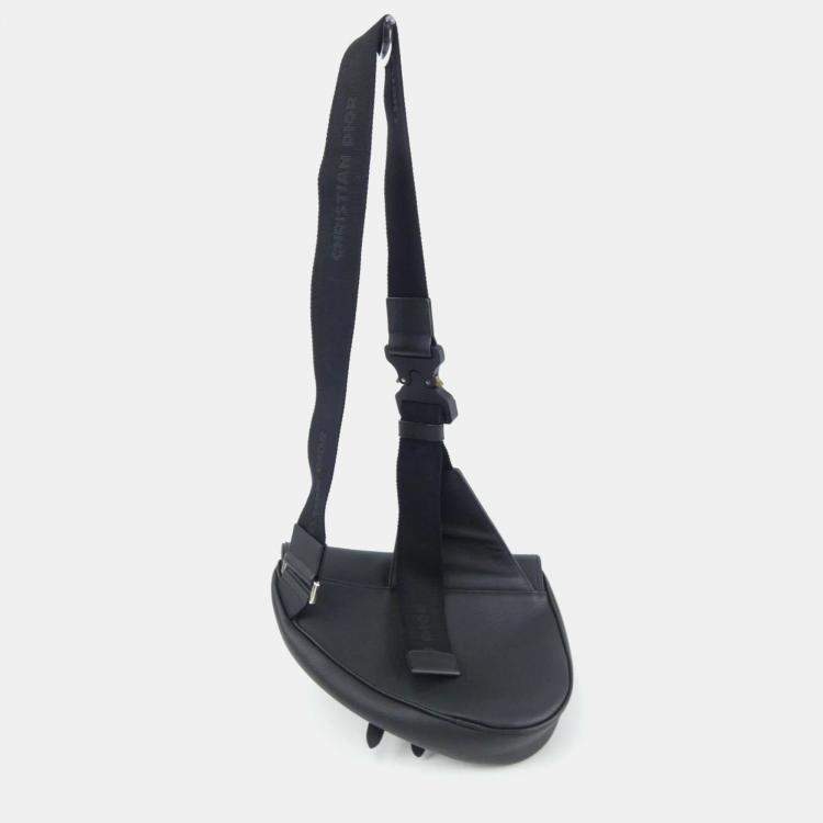 Pre Owned Christian Dior Saddle Black Leather Handbag