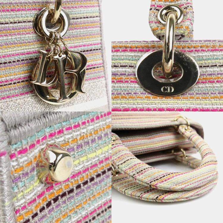 Pre Owned Dior Lady D-Lite Multicolour Canvas Tote Bag