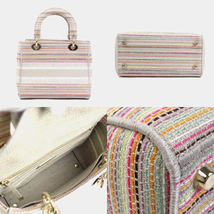 Pre Owned Dior Lady D-Lite Multicolour Canvas Tote Bag
