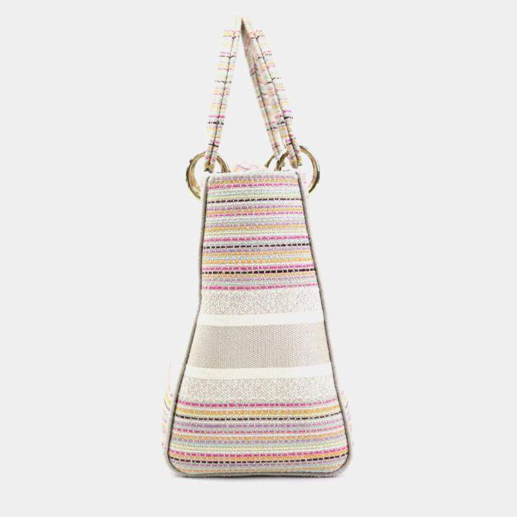 Pre Owned Dior Lady D-Lite Multicolour Canvas Tote Bag