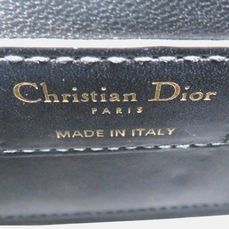 Pre Owned Dior 30 Montaigne Black Calfskin Shoulder Bag