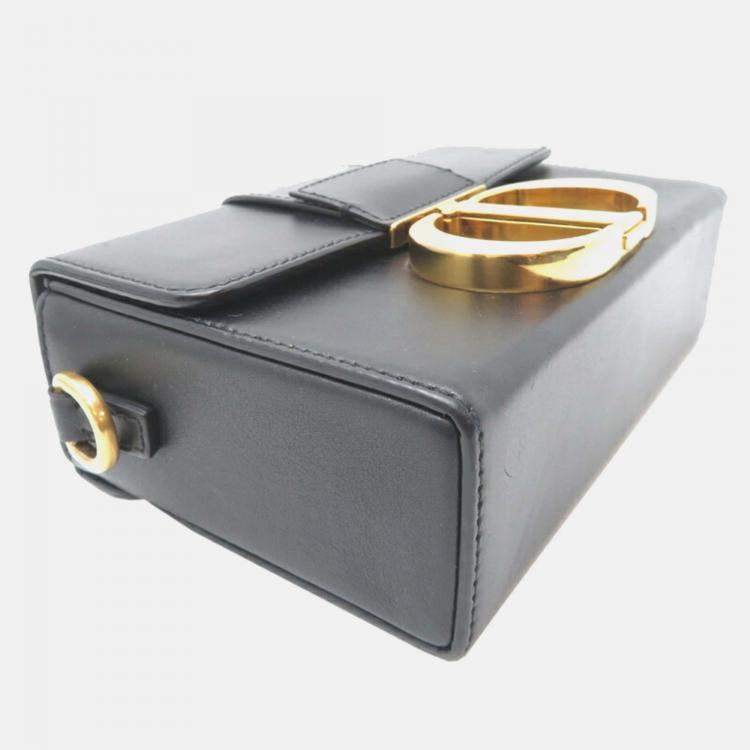 Pre Owned Dior 30 Montaigne Black Calfskin Shoulder Bag