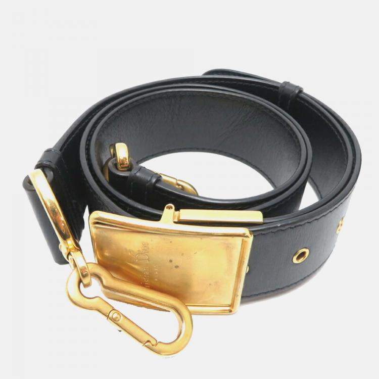 Pre Owned Dior 30 Montaigne Black Calfskin Shoulder Bag
