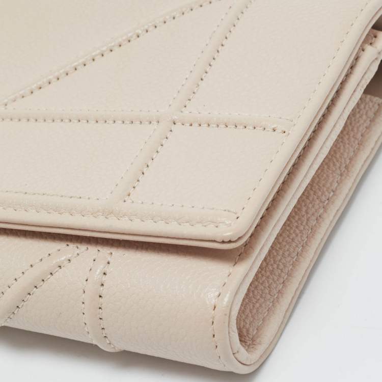 Pre Owned Dior Pink Leather Diorama Wallet on Chain