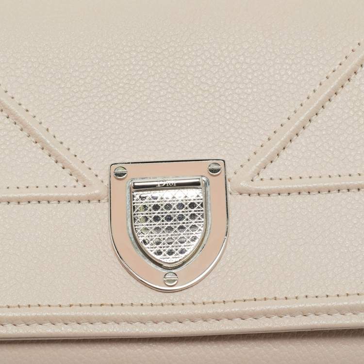 Pre Owned Dior Pink Leather Diorama Wallet on Chain