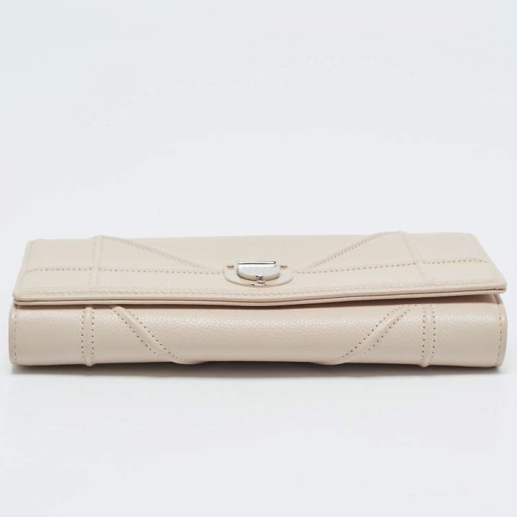 Pre Owned Dior Pink Leather Diorama Wallet on Chain