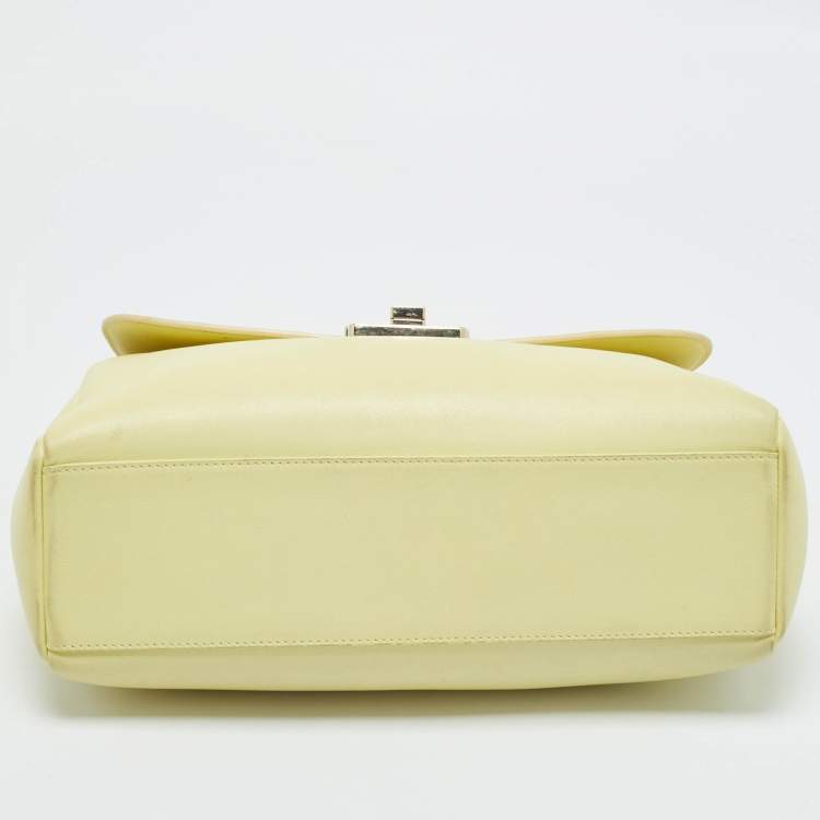 Pre Owned Dior Yellow Leather Large Diorling Shoulder Bag