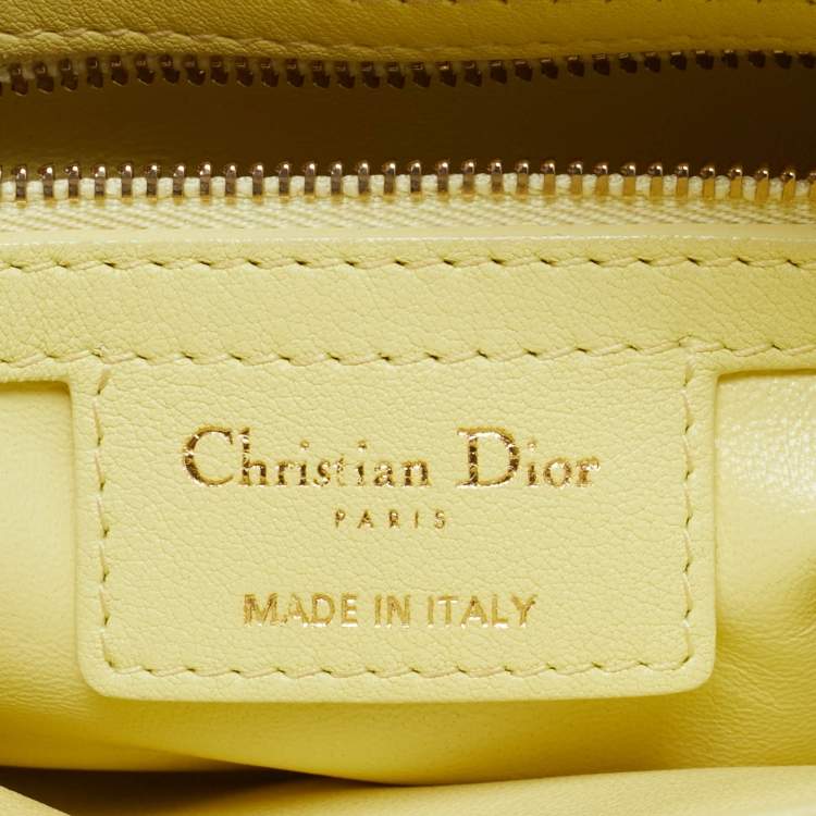 Pre Owned Dior Yellow Leather Large Diorling Shoulder Bag