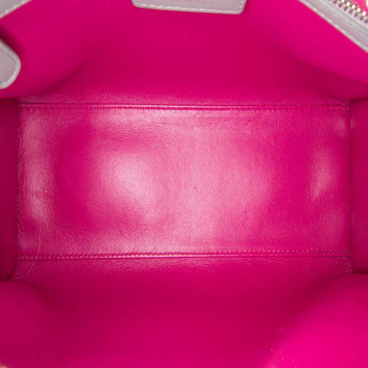 Pre Owned Dior Grey Medium Bicolor Lambskin Cannage Lady Dior