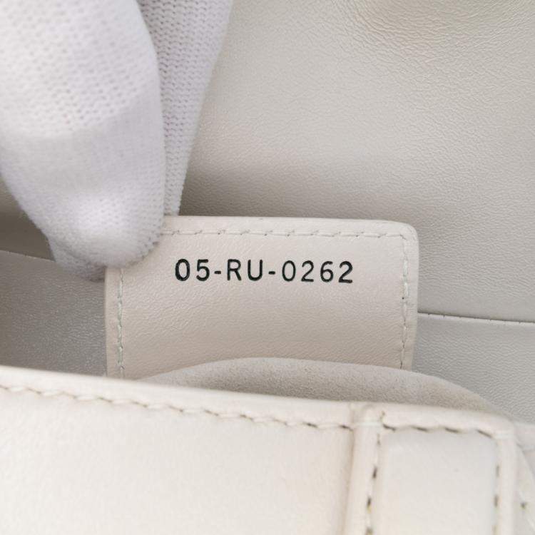 Pre Owned Dior White Studded Leather Saddle Bag