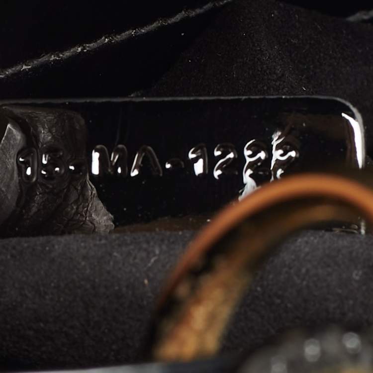 Pre Owned Dior Black Cannage Patent Leather Mini Lady Dior Tote