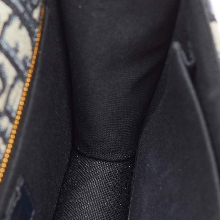 Pre Owned Dior Navy Blue Oblique Canvas and Leather 30 Montaigne Shoulder Bag