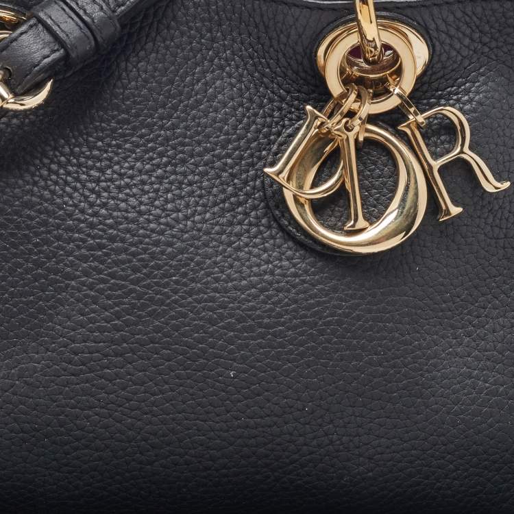 Pre Owned Dior Black Leather Mini Diorissimo Tote