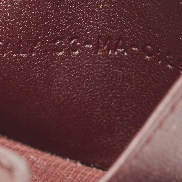 Pre Owned Dior Burgundy Cannage Leather Lady Dior 5 Gusset Card Case