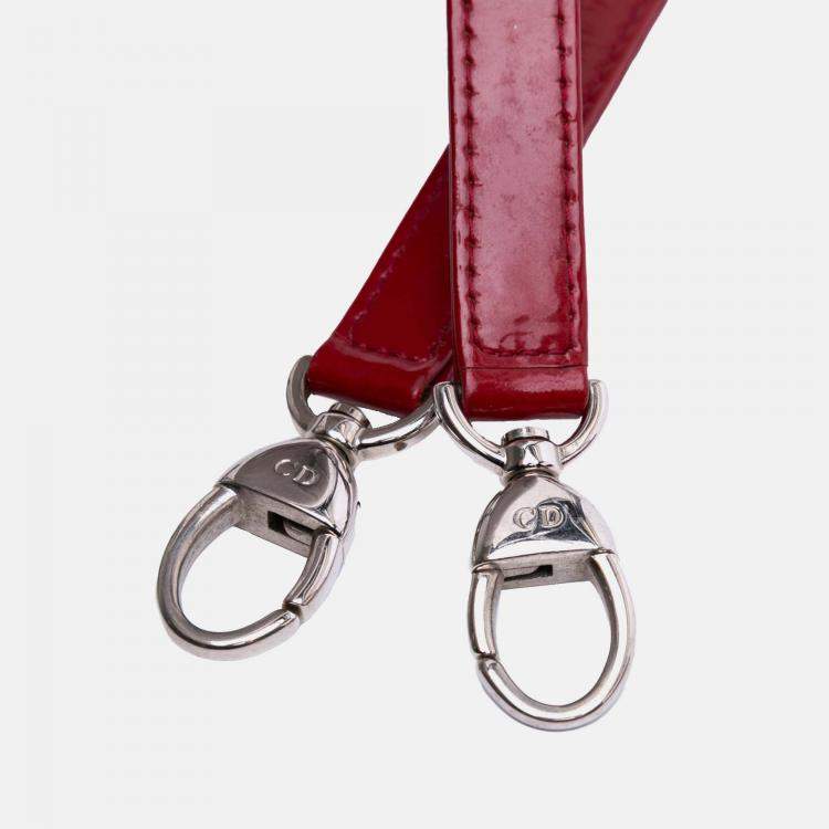 Pre Owned Dior Red Medium Patent Cannage Lady Dior