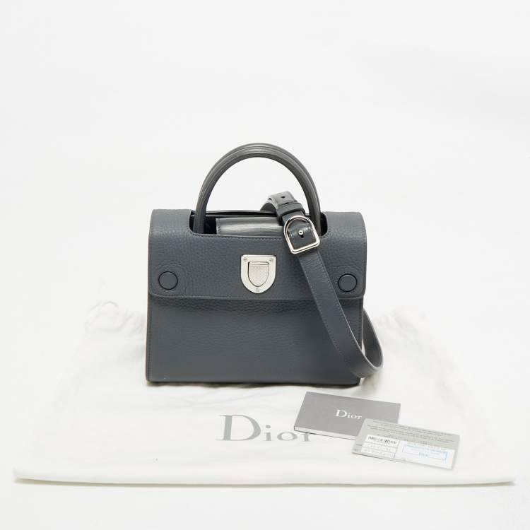 Pre Owned Dior Grey Leather Mini Diorever Top Handle Bag
