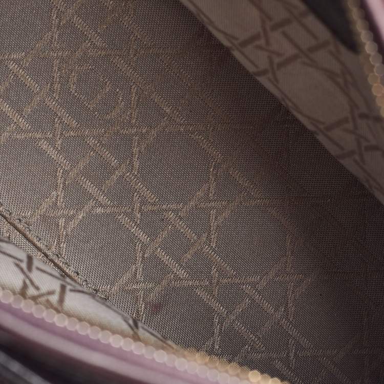 Pre Owned Dior Dark Cherry Cannage Patent Leather Medium Lady Dior Tote  