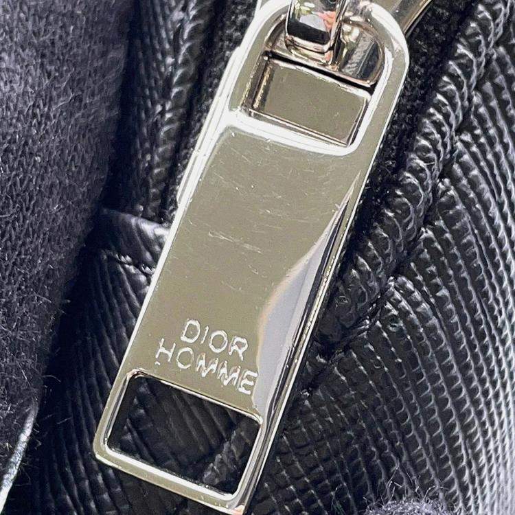 Pre Owned Dior Logo Black Leather Backpack
