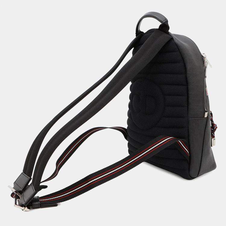Pre Owned Dior Logo Black Leather Backpack