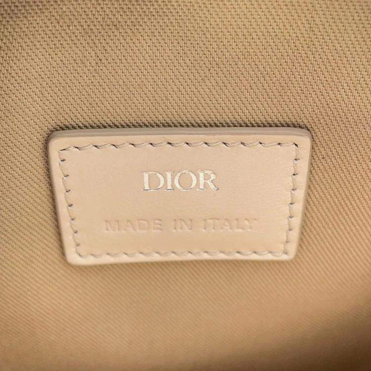 Pre Owned Dior Diamond White PVC Leather Vertical Pouch