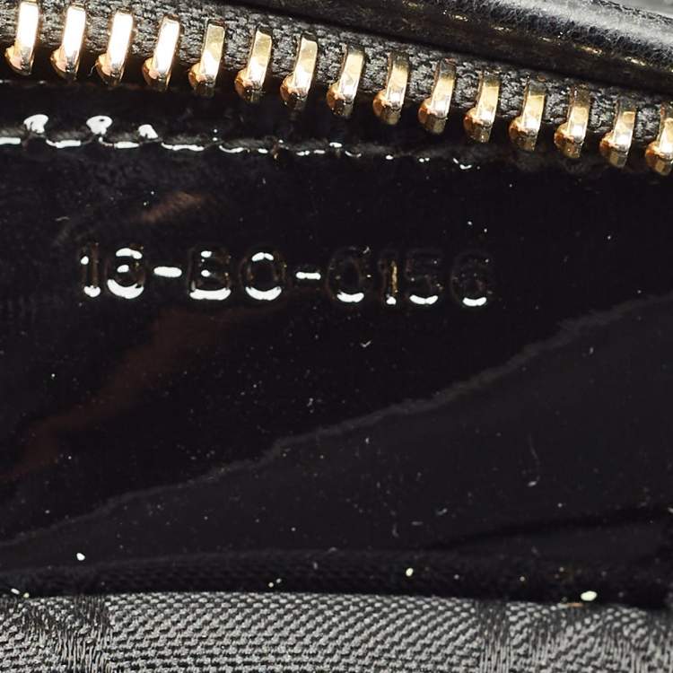 Pre Owned Dior Black Cannage Patent Leather Medium Lady Dior Tote