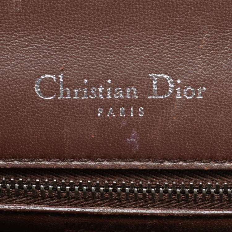 Pre Owned Dior Brown Crocodile Medium Diorama Shoulder Bag