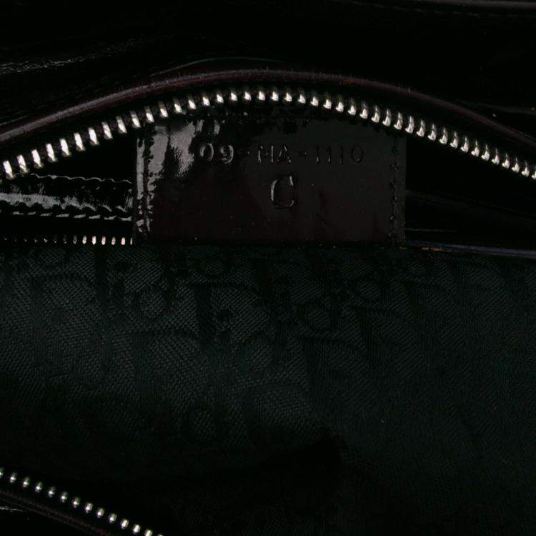 Pre Owned Dior Purple Large Patent Cannage Lady Dior