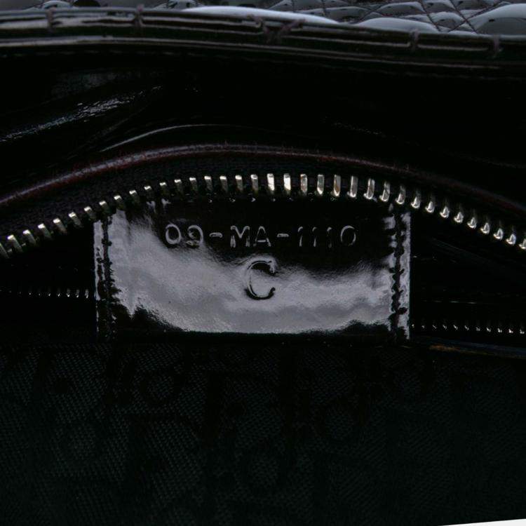 Pre Owned Dior Purple Large Patent Cannage Lady Dior