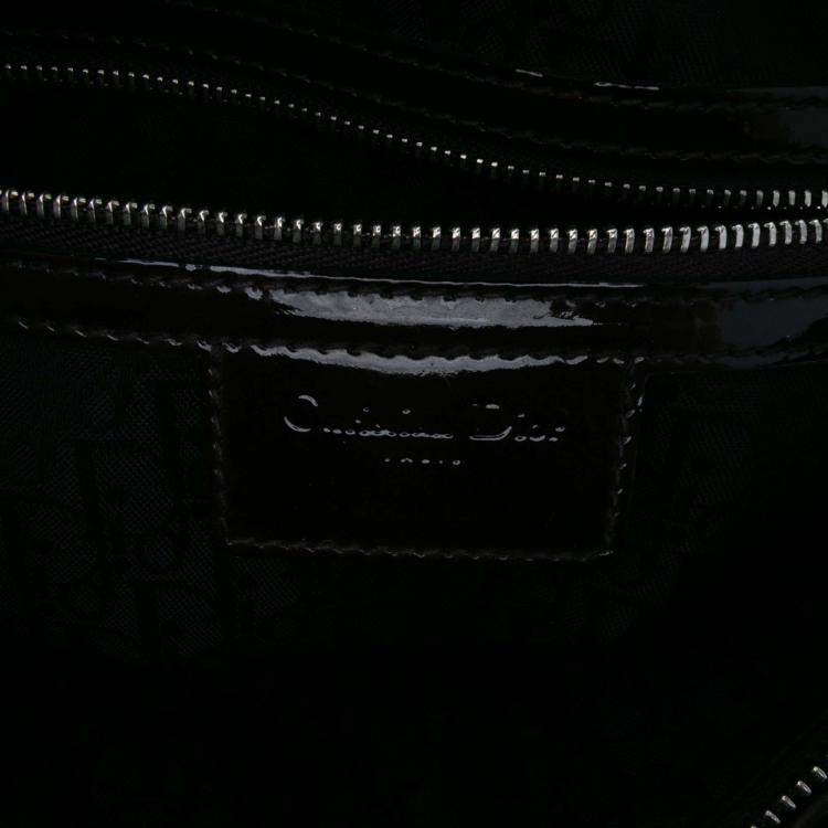 Pre Owned Dior Purple Large Patent Cannage Lady Dior