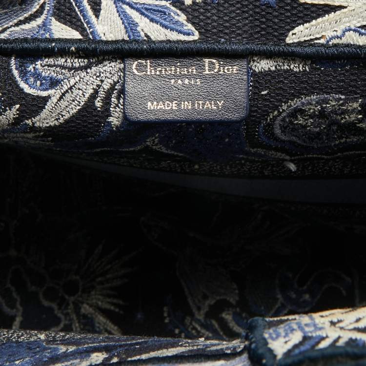 Pre Owned Dior Navy Blue Embroidered Canvas Zodiac Fantastico Book Tote 