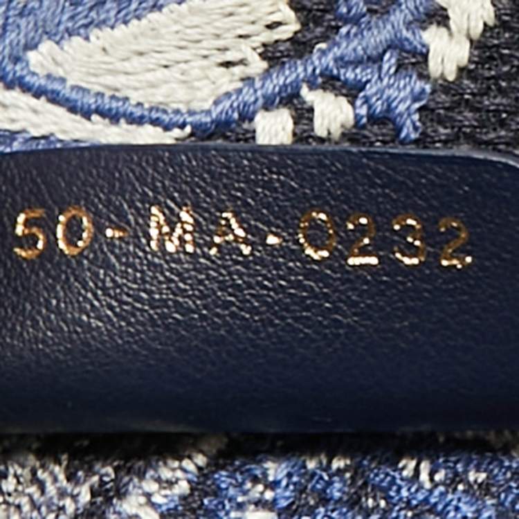 Pre Owned Dior Navy Blue Embroidered Canvas Zodiac Fantastico Book Tote 