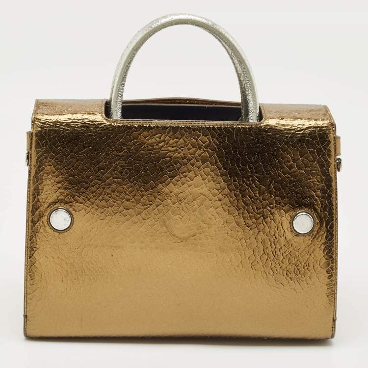 Pre Owned Dior Tricolor Crinkled Leather Medium Diorever Top Handle Bag