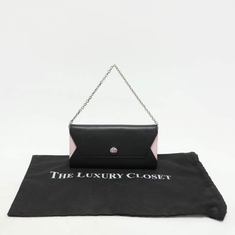 مملوكة مسبقًا Dior Black/Pink Leather Addict Rendez-Vous Clutch Bag