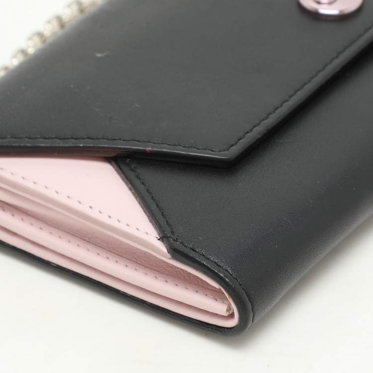 مملوكة مسبقًا Dior Black/Pink Leather Addict Rendez-Vous Clutch Bag