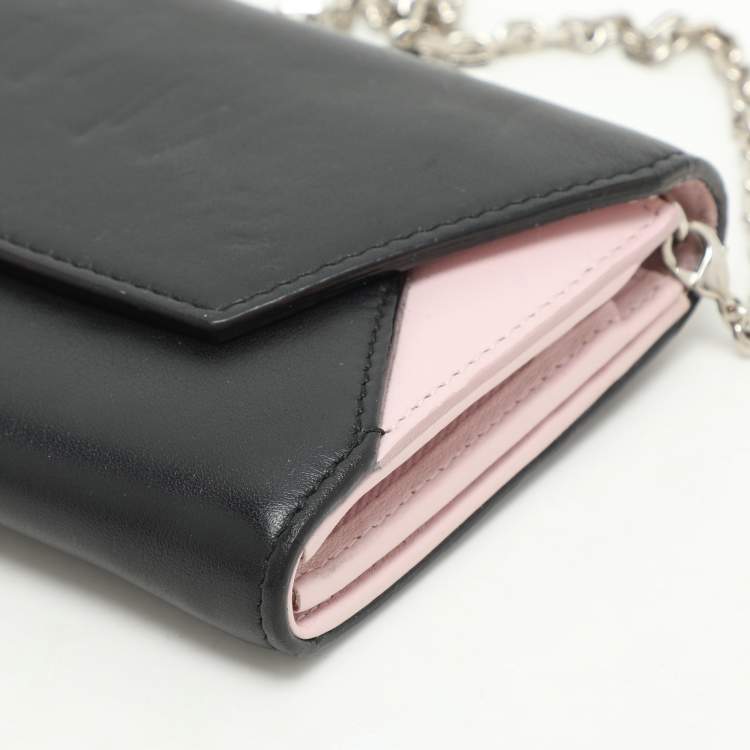 مملوكة مسبقًا Dior Black/Pink Leather Addict Rendez-Vous Clutch Bag