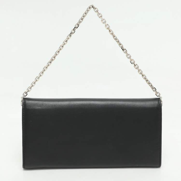 مملوكة مسبقًا Dior Black/Pink Leather Addict Rendez-Vous Clutch Bag