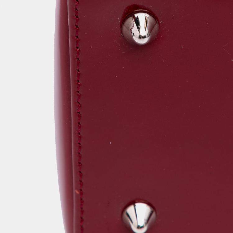 Pre Owned Dior Red Medium Patent Cannage Lady Dior