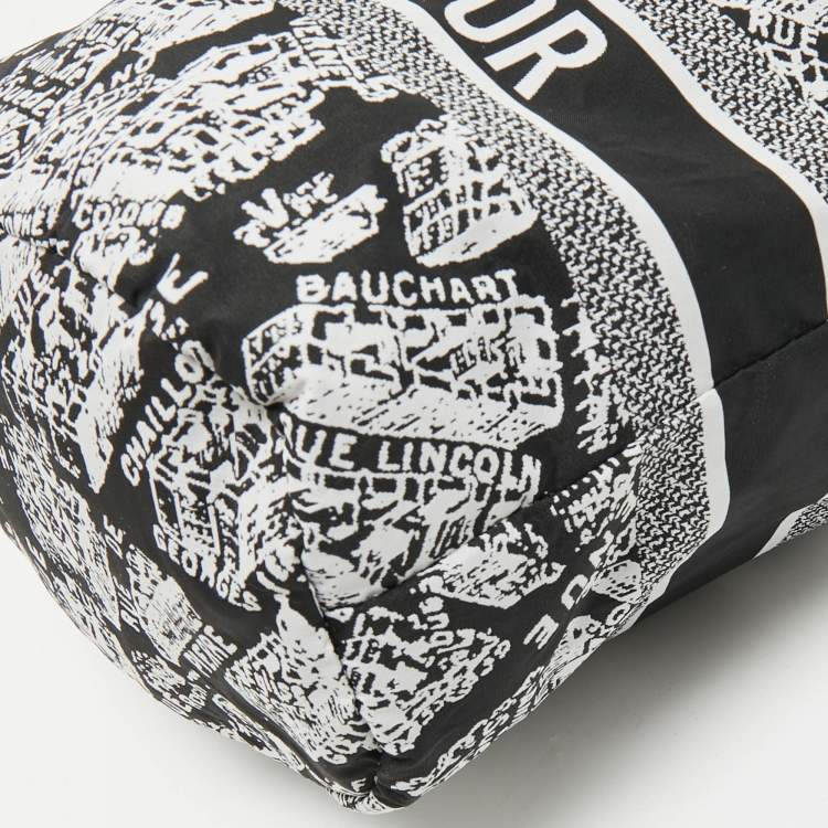 Pre Owned Dior Black/White Plan De Paris Nylon Diortravel Pouch