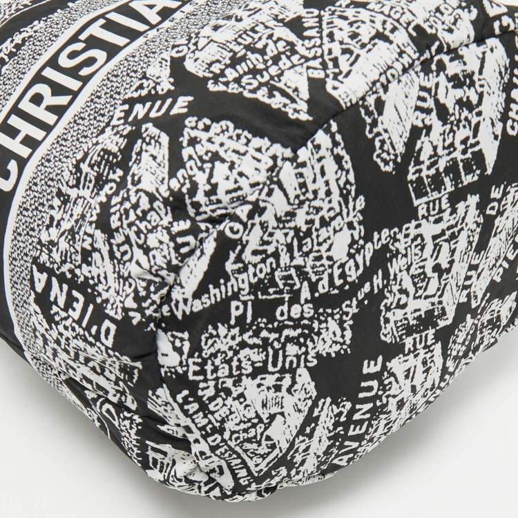 Pre Owned Dior Black/White Plan De Paris Nylon Diortravel Pouch